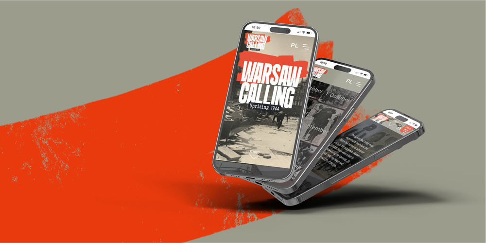 Warsaw Calling homepage on mobile